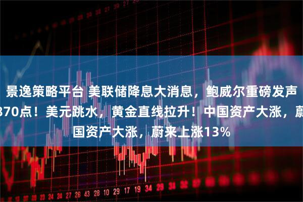 景逸策略平台 美联储降息大消息，鲍威尔重磅发声！道指涨超870点！美元跳水，黄金直线拉升！中国资产大涨，蔚来上涨13%